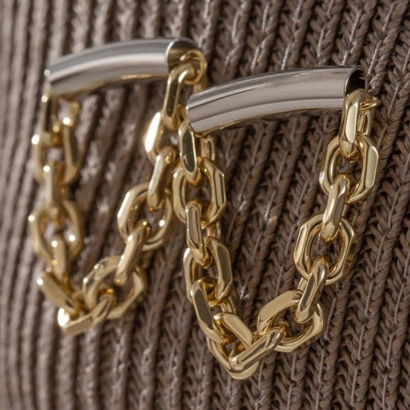 Jewelry - NEW 18K Gold Plated Bar Chain Link Earrings